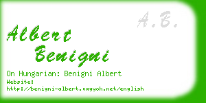 albert benigni business card